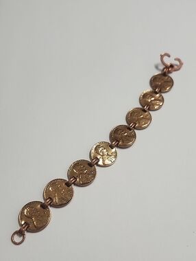 Copper Vintage Coin-Link Bracelet Penny